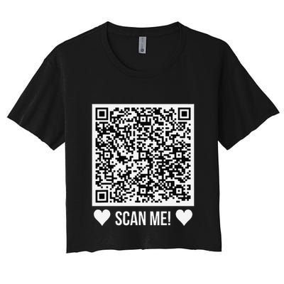 Scan Me! Qr Scan Me Original Proposal Engagement Gif Crop Top