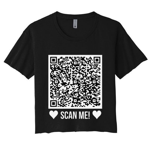 Scan Me! Qr Scan Me Original Proposal Engagement Gif Crop Top