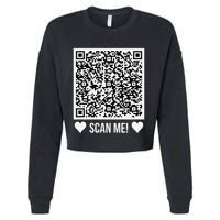 Scan Me! Qr Scan Me Original Proposal Engagement Gif Cropped Pullover Crew