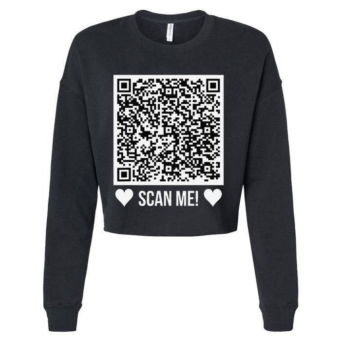 Scan Me! Qr Scan Me Original Proposal Engagement Gif Cropped Pullover Crew
