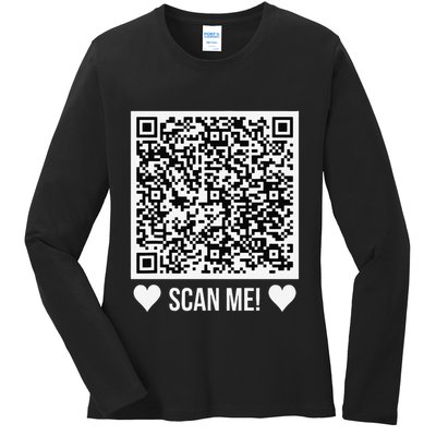 Scan Me! Qr Scan Me Original Proposal Engagement Gif Ladies Long Sleeve Shirt