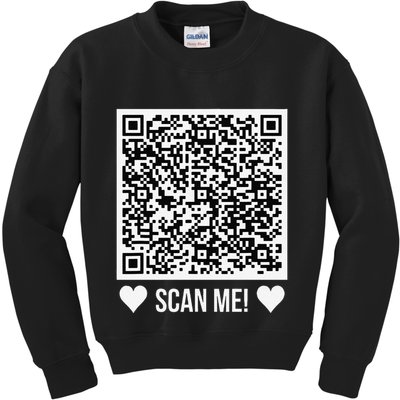 Scan Me! Qr Scan Me Original Proposal Engagement Gif Kids Sweatshirt