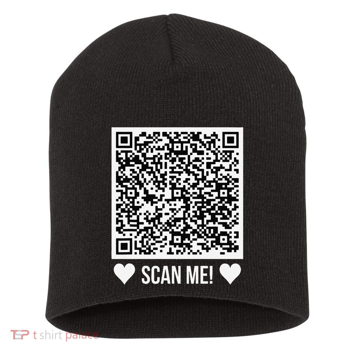 Scan Me! Qr Scan Me Original Proposal Engagement Gif Short Acrylic Beanie