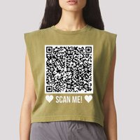 Scan Me! Qr Scan Me Original Proposal Engagement Gif Garment-Dyed Women's Muscle Tee