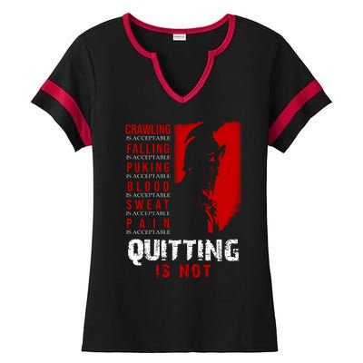 Spartan Motivational Quote Ladies Halftime Notch Neck Tee