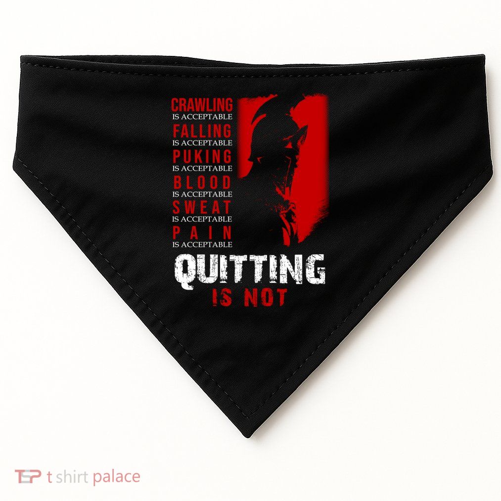 Spartan Motivational Quote USA-Made Doggie Bandana