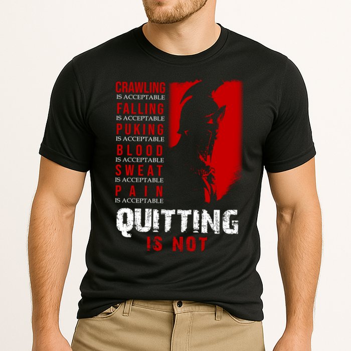 Spartan Motivational Quote Cooling Performance Crew T-Shirt