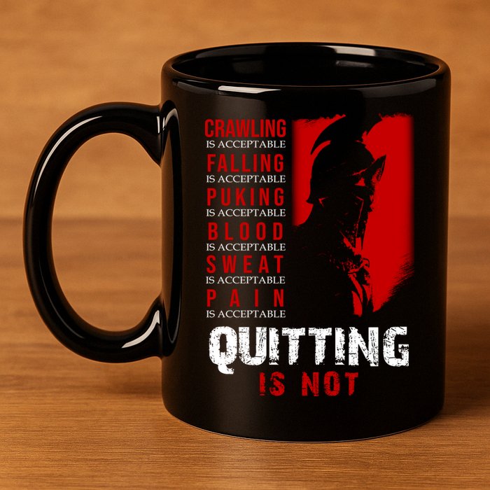 Spartan Motivational Quote 11oz C Handle Ceramic Mug