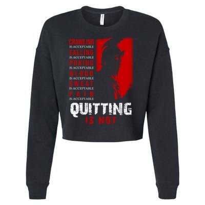 Spartan Motivational Quote Cropped Pullover Crew