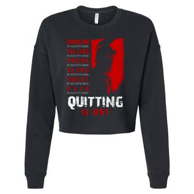 Spartan Motivational Quote Cropped Pullover Crew