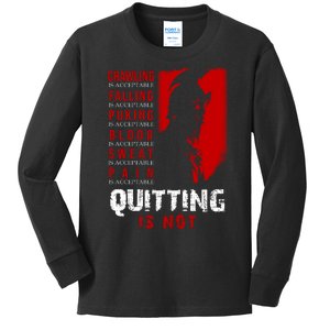 Spartan Motivational Quote Kids Long Sleeve Shirt