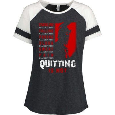 Spartan Motivational Quote Enza Ladies Jersey Colorblock Tee