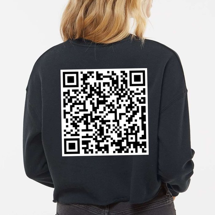 Scan Me QE Code Be The Faith Cropped Pullover Crew