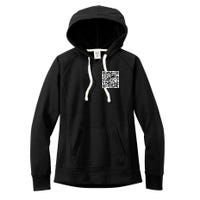 Scan Me QR Code Jesus Loves You Funny Christian  Women's Fleece Hoodie