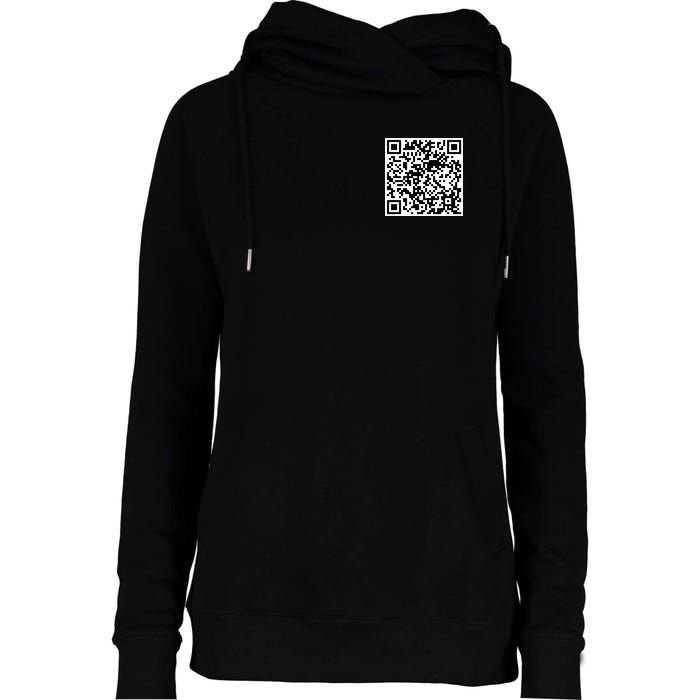 Scan Me QR Code Jesus Loves You Funny Christian  Womens Funnel Neck Pullover Hood