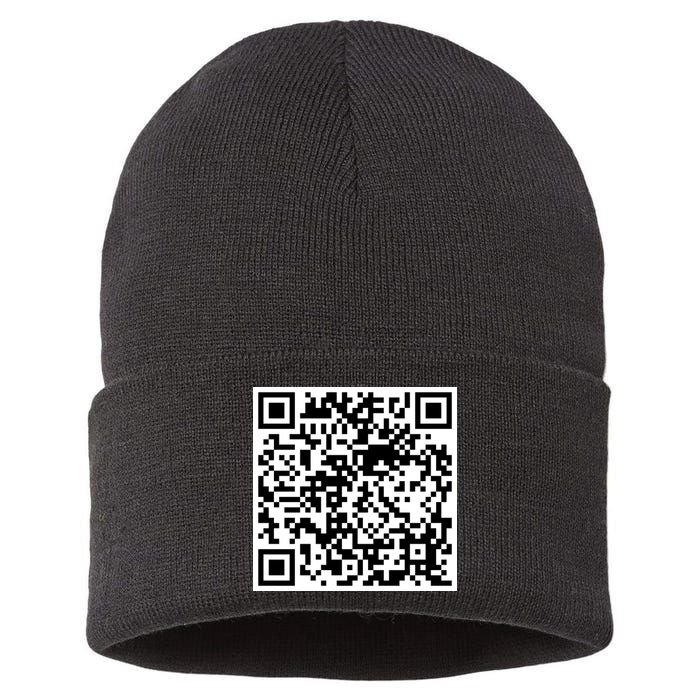 Scan Me QR Code Jesus Loves You Funny Christian  Sustainable Knit Beanie