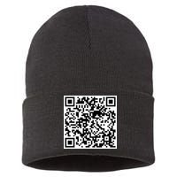Scan Me QR Code Jesus Loves You Funny Christian  Sustainable Knit Beanie