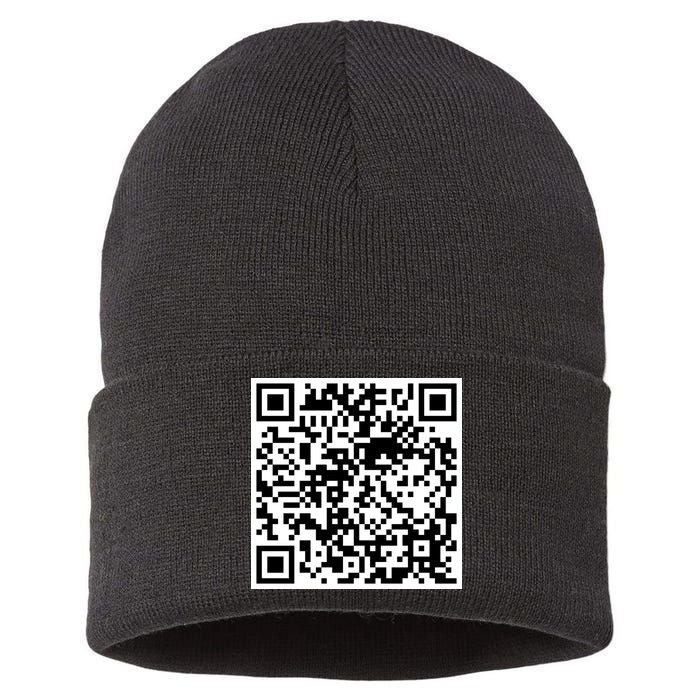 Scan Me QR Code Jesus Loves You Funny Christian  Sustainable Knit Beanie