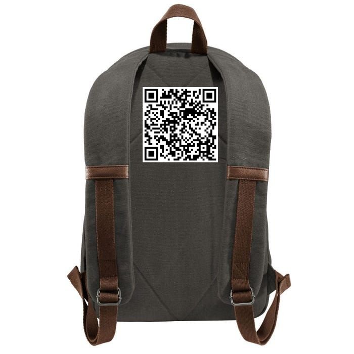 Scan Me QR Code Jesus Loves You Funny Christian  Cotton Canvas Backpack