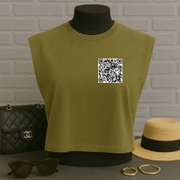 Scan Me QR Code Jesus Loves You Funny Christian  Garment-Dyed Women's Muscle Tee