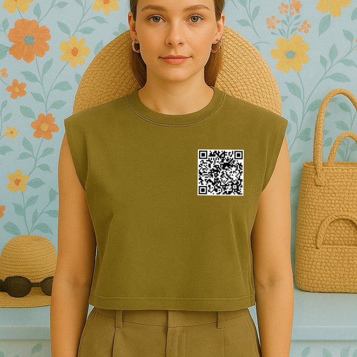 Scan Me QR Code Jesus Loves You Funny Christian  Garment-Dyed Women's Muscle Tee