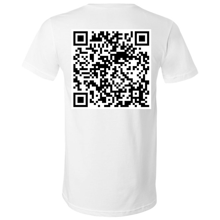 Scan Me QR Code Jesus Loves You Funny Christian  V-Neck T-Shirt