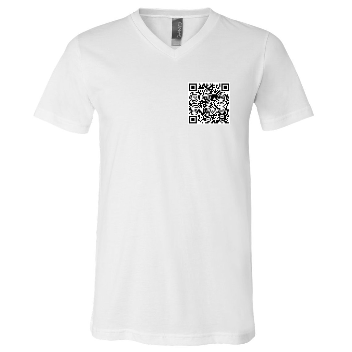 Scan Me QR Code Jesus Loves You Funny Christian  V-Neck T-Shirt