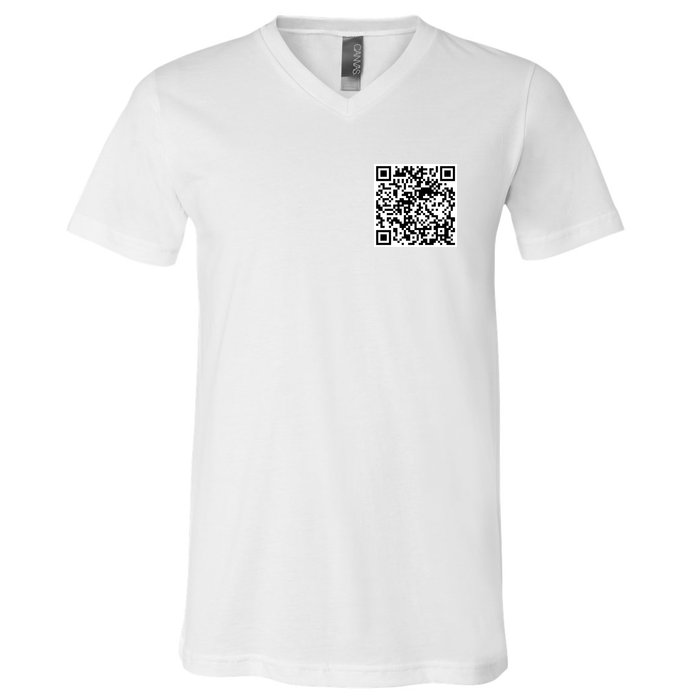 Scan Me QR Code Jesus Loves You Funny Christian  V-Neck T-Shirt