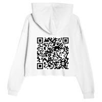 Scan Me QR Code Jesus Loves You Funny Christian  Crop Fleece Hoodie