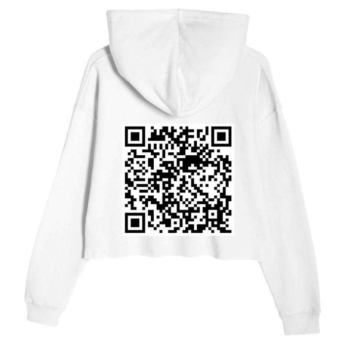 Scan Me QR Code Jesus Loves You Funny Christian  Crop Fleece Hoodie