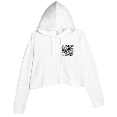 Scan Me QR Code Jesus Loves You Funny Christian  Crop Fleece Hoodie
