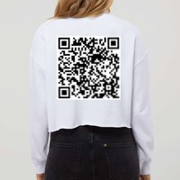 Scan Me QR Code Jesus Loves You Funny Christian  Cropped Pullover Crew