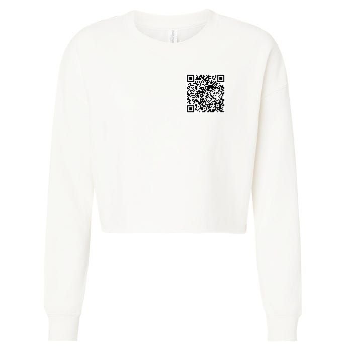 Scan Me QR Code Jesus Loves You Funny Christian  Cropped Pullover Crew