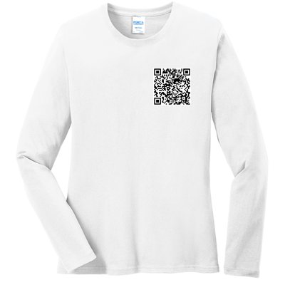 Scan Me QR Code Jesus Loves You Funny Christian  Ladies Long Sleeve Shirt