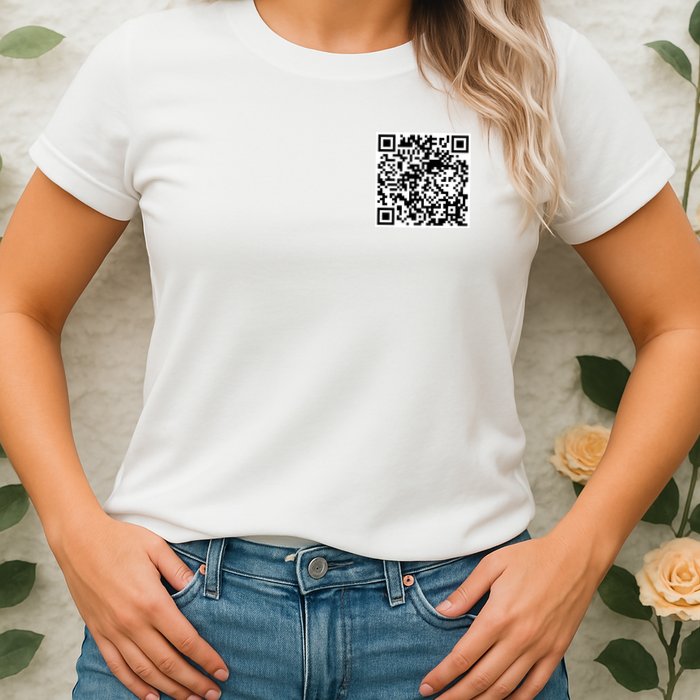 Scan Me QR Code Jesus Loves You Funny Christian  Womens T-Shirt