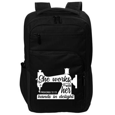 Sewing Machine Quilting Crocheting Faith Jesus God Bible Impact Tech Backpack