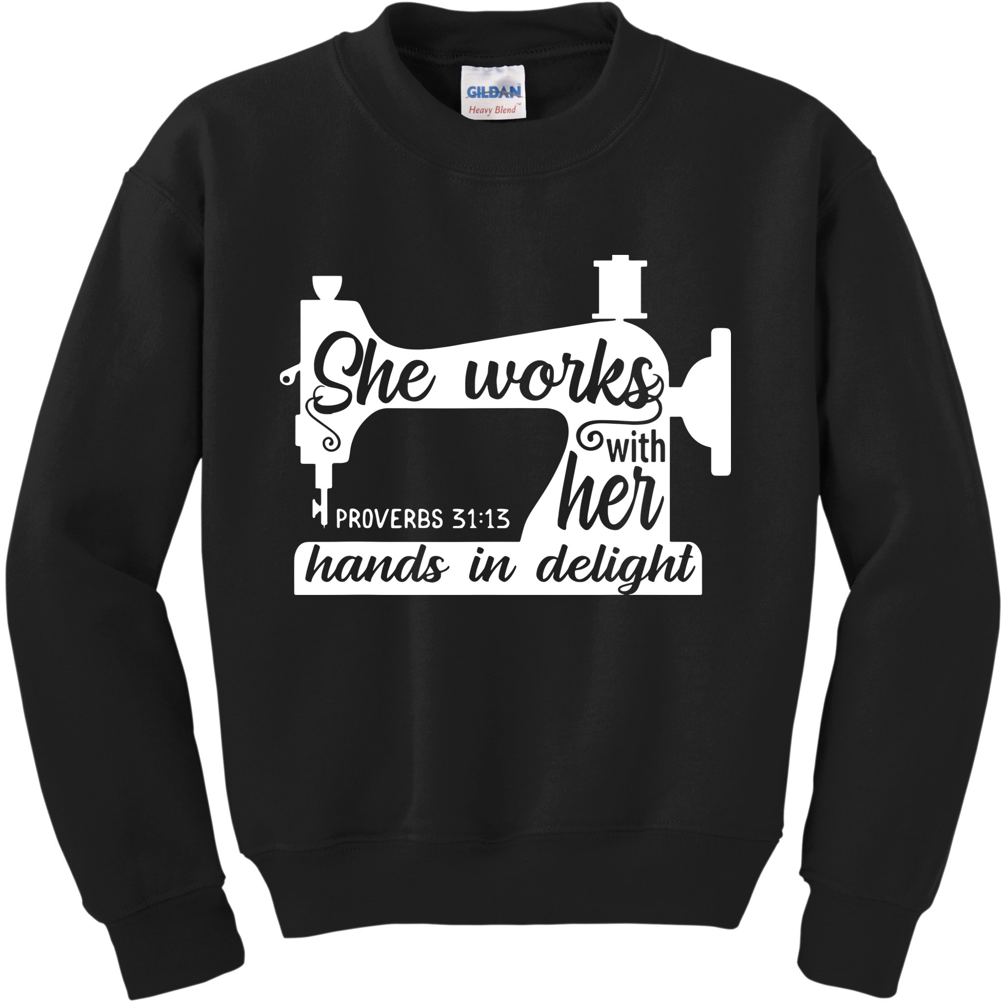 Sewing Machine Quilting Crocheting Faith Jesus God Bible Kids Sweatshirt