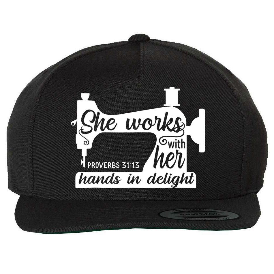 Sewing Machine Quilting Crocheting Faith Jesus God Bible Wool Snapback Cap