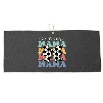 Soccer Mama Retro Groovy Soccer Softball Mom Large Microfiber Waffle Golf Towel