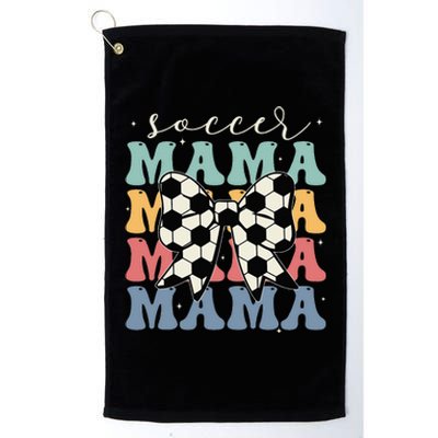 Soccer Mama Retro Groovy Soccer Softball Mom Platinum Collection Golf Towel