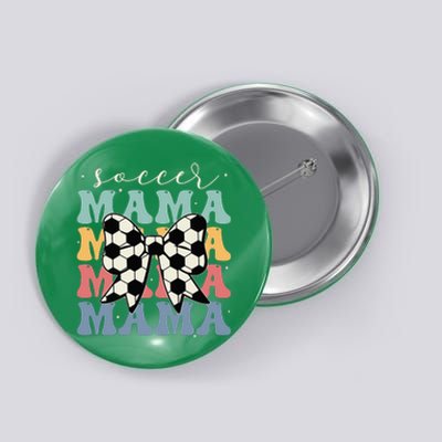 Soccer Mama Retro Groovy Soccer Softball Mom Button