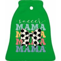 Soccer Mama Retro Groovy Soccer Softball Mom Ceramic Bell Ornament