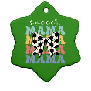 Soccer Mama Retro Groovy Soccer Softball Mom Ceramic Star Ornament