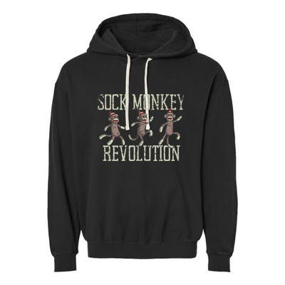 Sock Monkey Revolution Vintage Distressed Garment-Dyed Fleece Hoodie