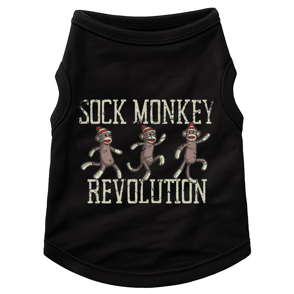 Sock Monkey Revolution Vintage Distressed Doggie Tank