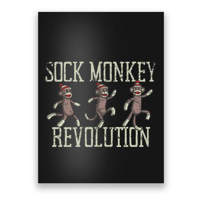 Sock Monkey Revolution Vintage Distressed Poster