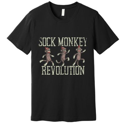 Sock Monkey Revolution Vintage Distressed Premium T-Shirt