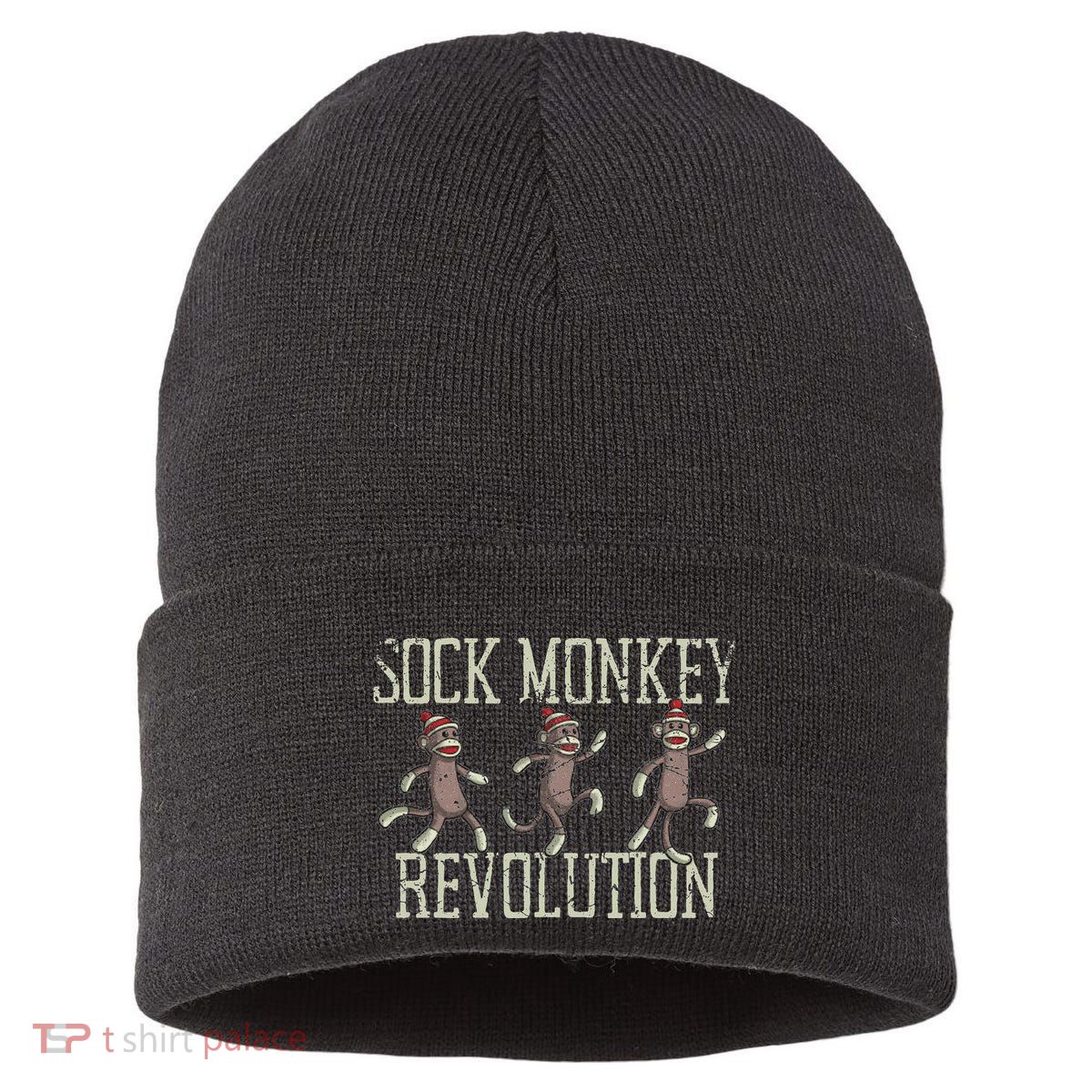 Sock Monkey Revolution Vintage Distressed Sustainable Knit Beanie