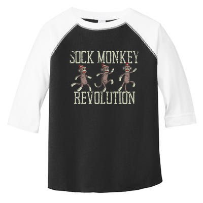 Sock Monkey Revolution Vintage Distressed Toddler Fine Jersey T-Shirt