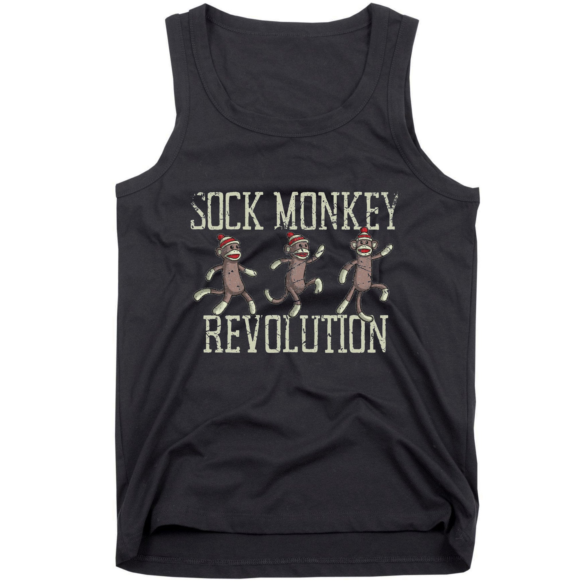 Sock Monkey Revolution Vintage Distressed Tank Top